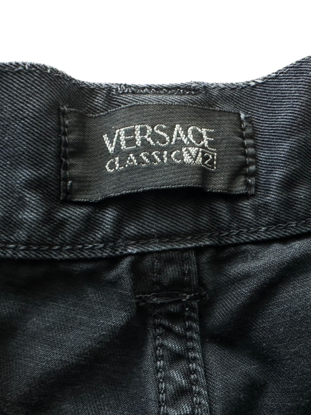 Versace Classic V2 Jeans Black 36x30 Distressed Made in Italy